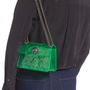 Kurt Geiger Mini Kensington Green Transparent Bag
